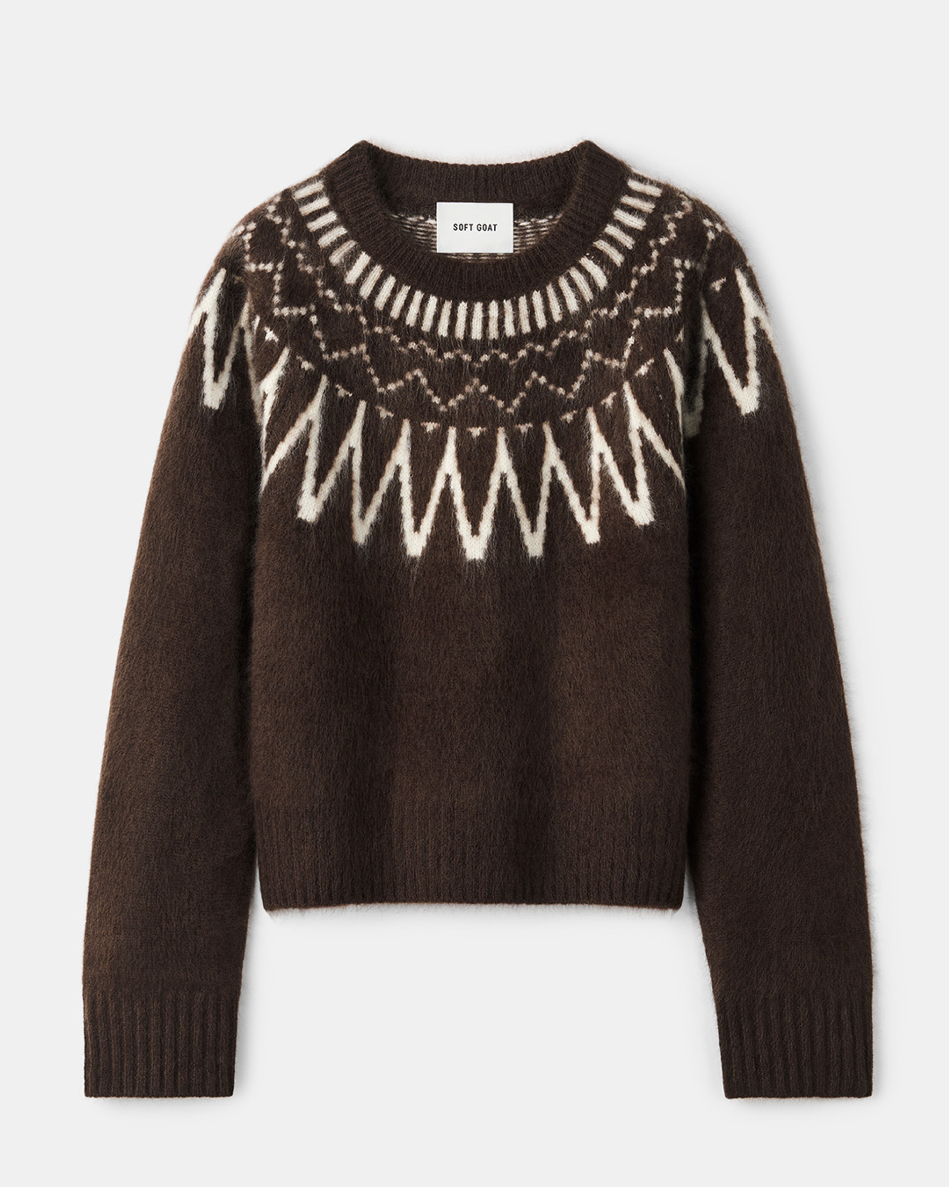 Brushed fair isle crewneck 1
