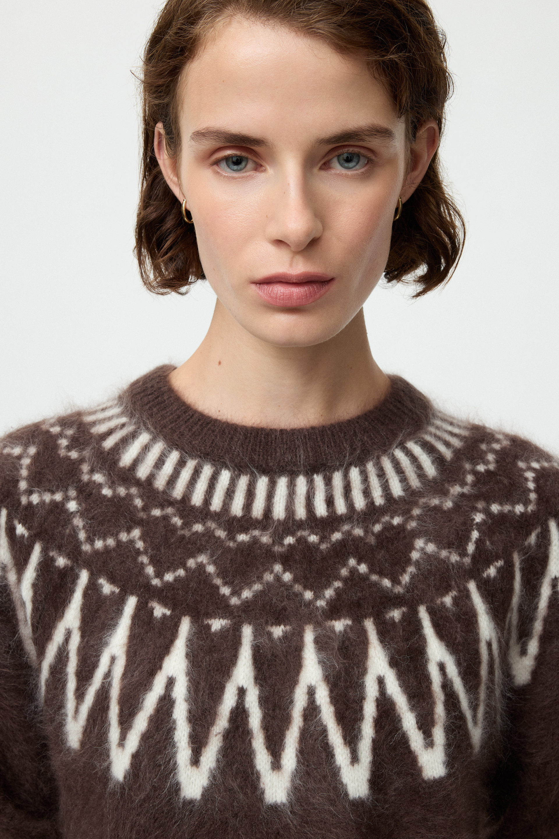 Brushed fair isle crewneck 4