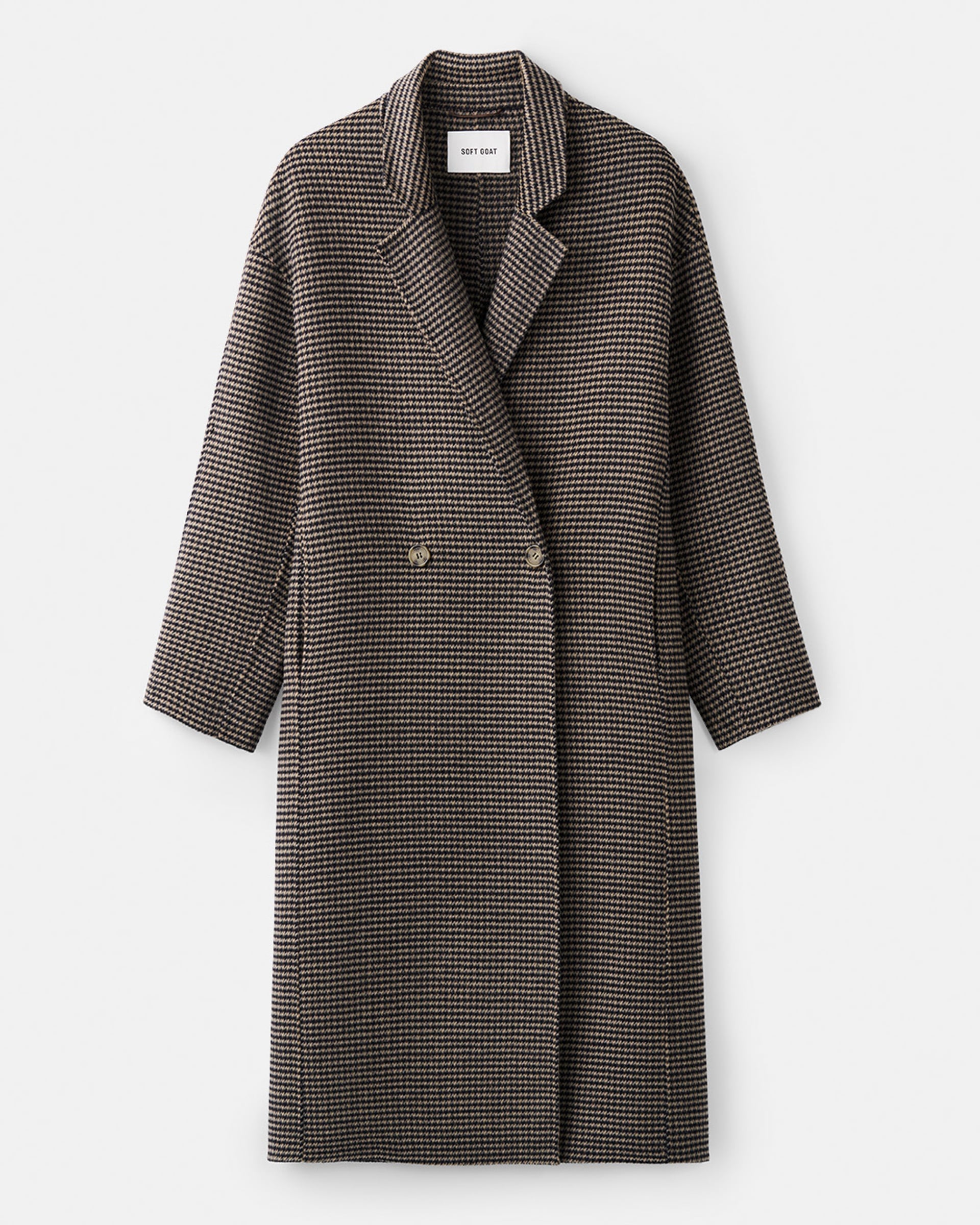 Oversized houndstooth coat Black/Beige 1
