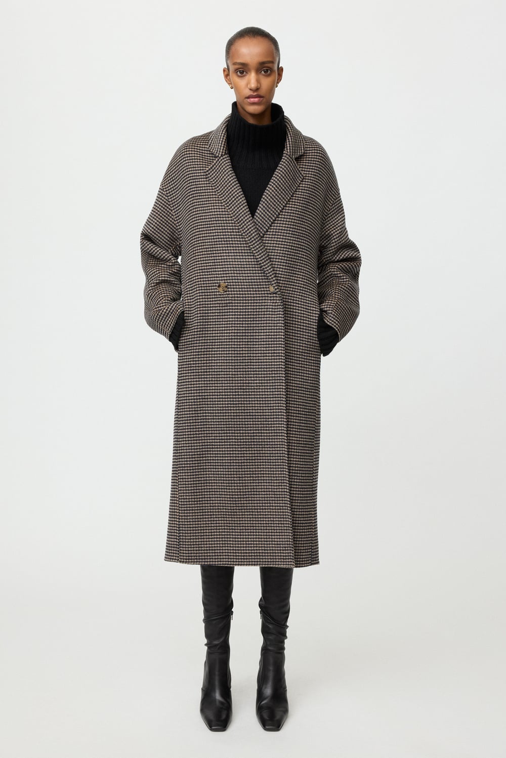 Herringbone coat - Jackets & Coats - Grey | Soft Goat