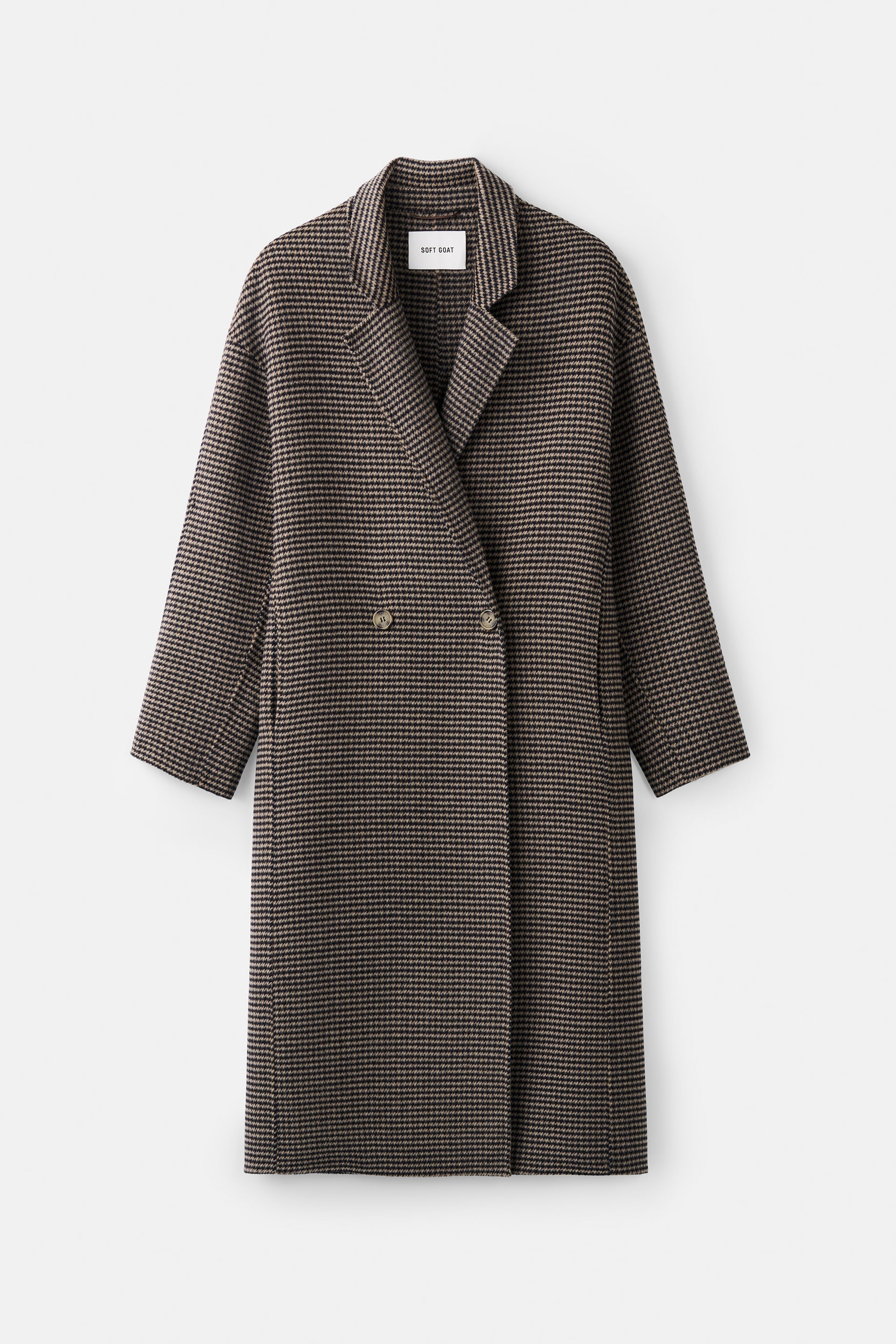 Oversized houndstooth coat Black/Beige 1