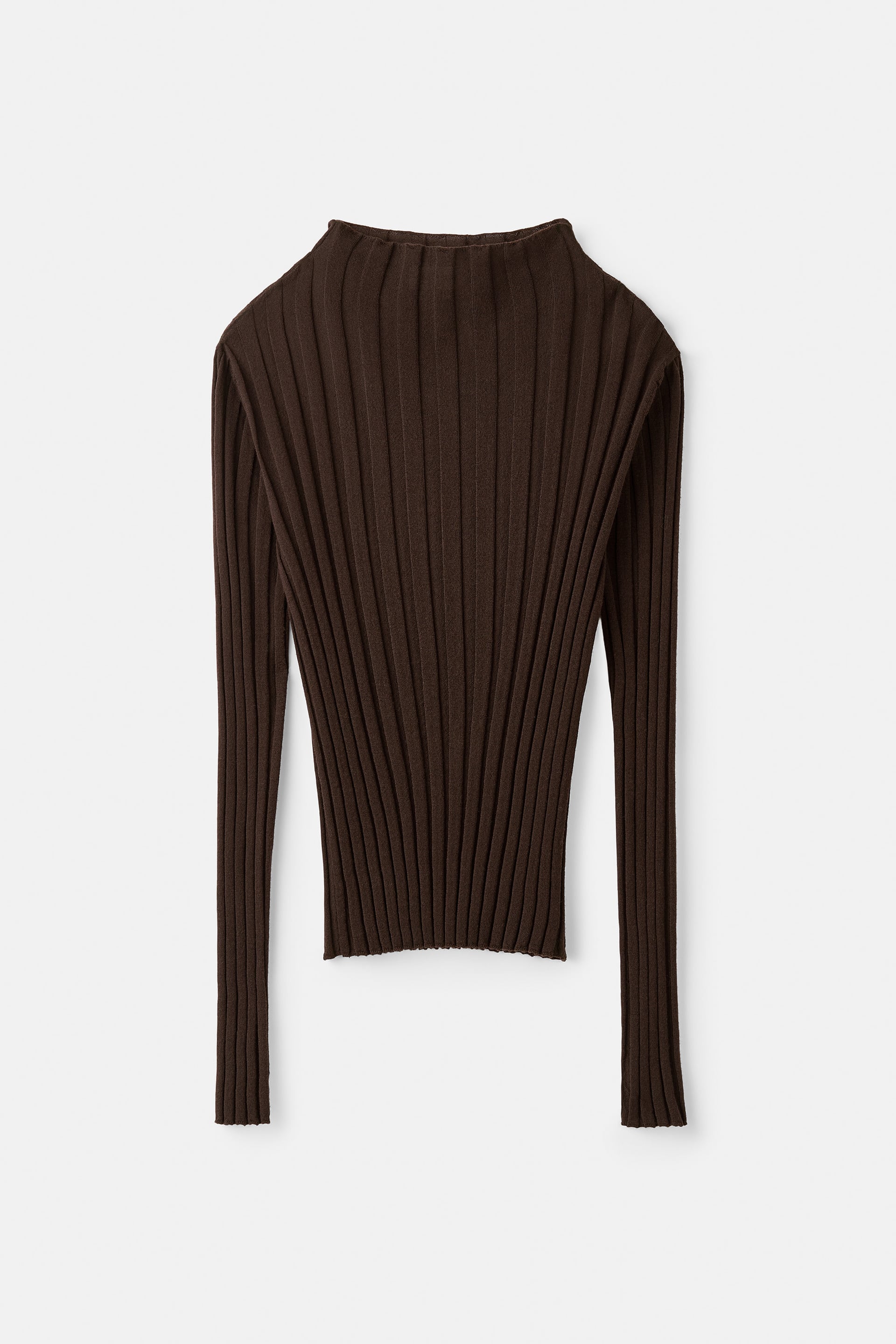 Featherlight ribbed top Mocha 1