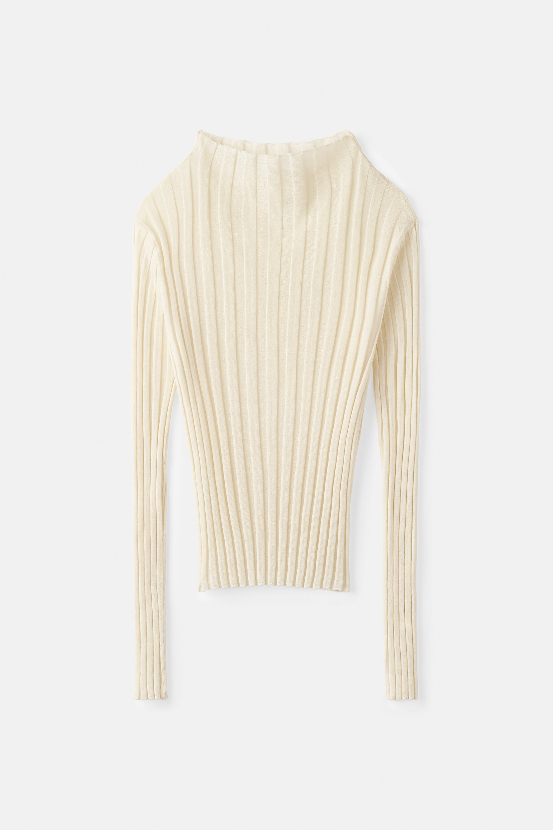 Featherlight ribbed top Bone 1