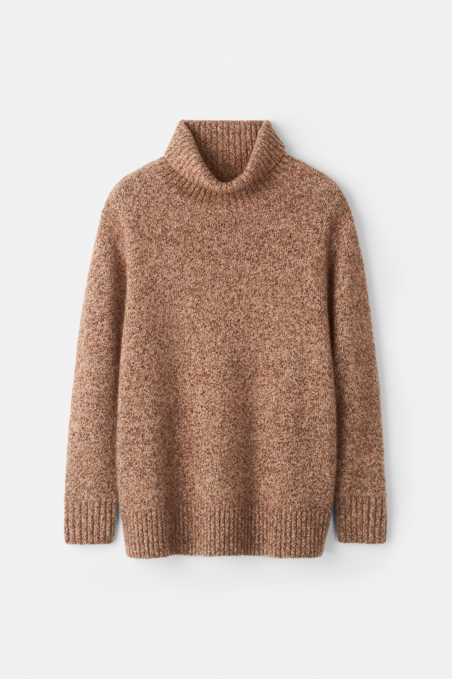Marled relaxed fit turtleneck Brown Melange 1