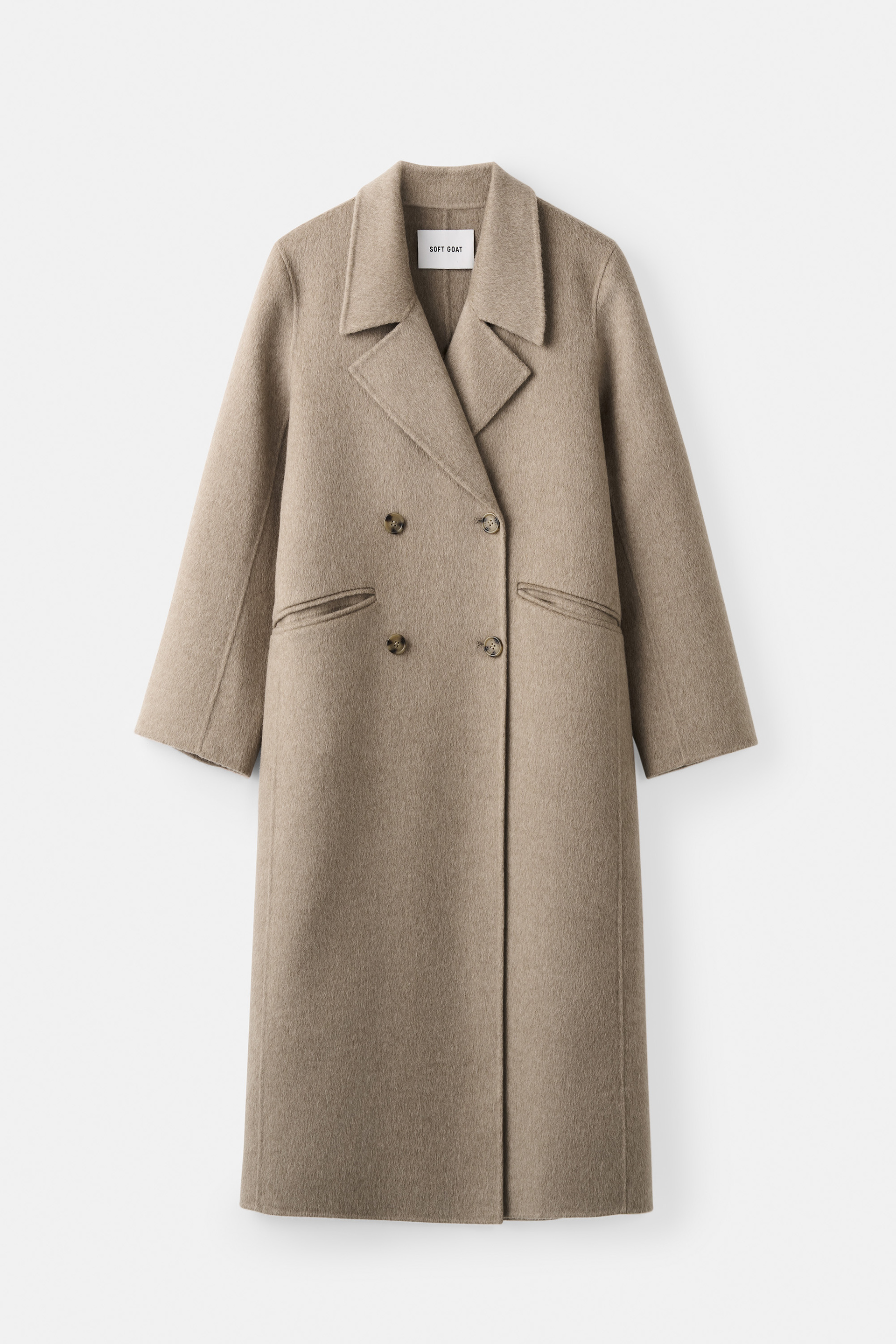 Double breasted coat Greige 1