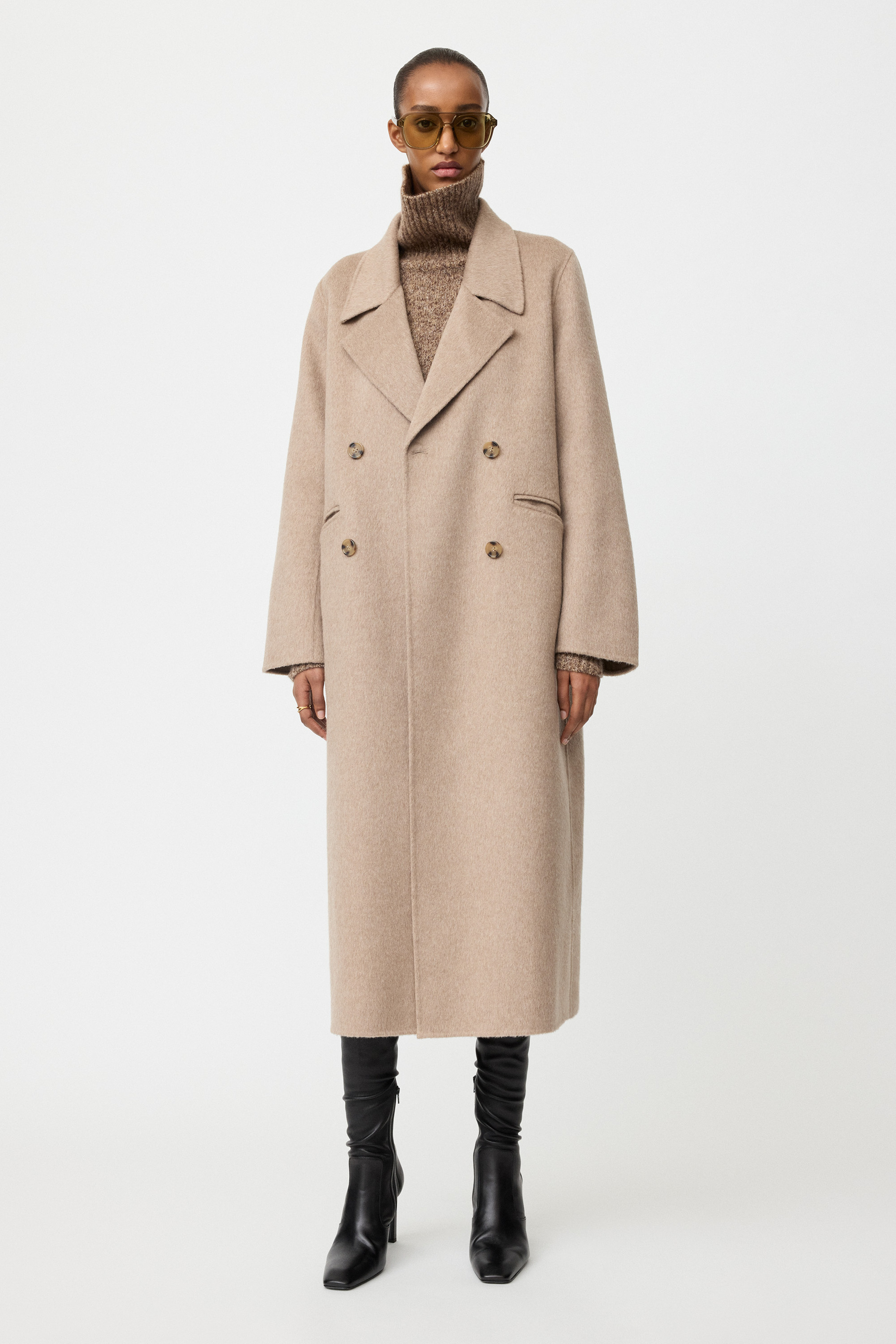 Double breasted coat Greige 2