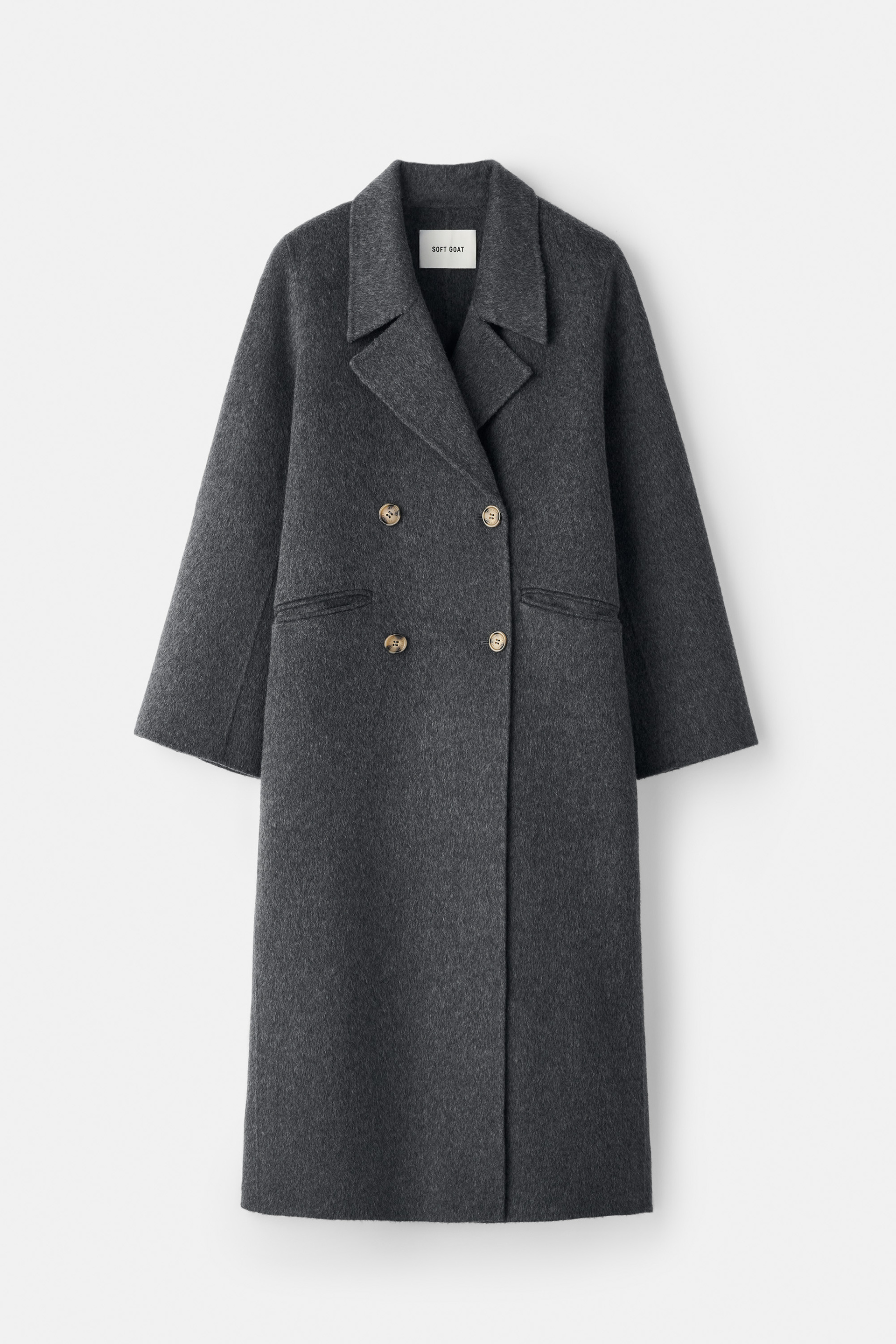 Double breasted coat Anthracite Melange 1