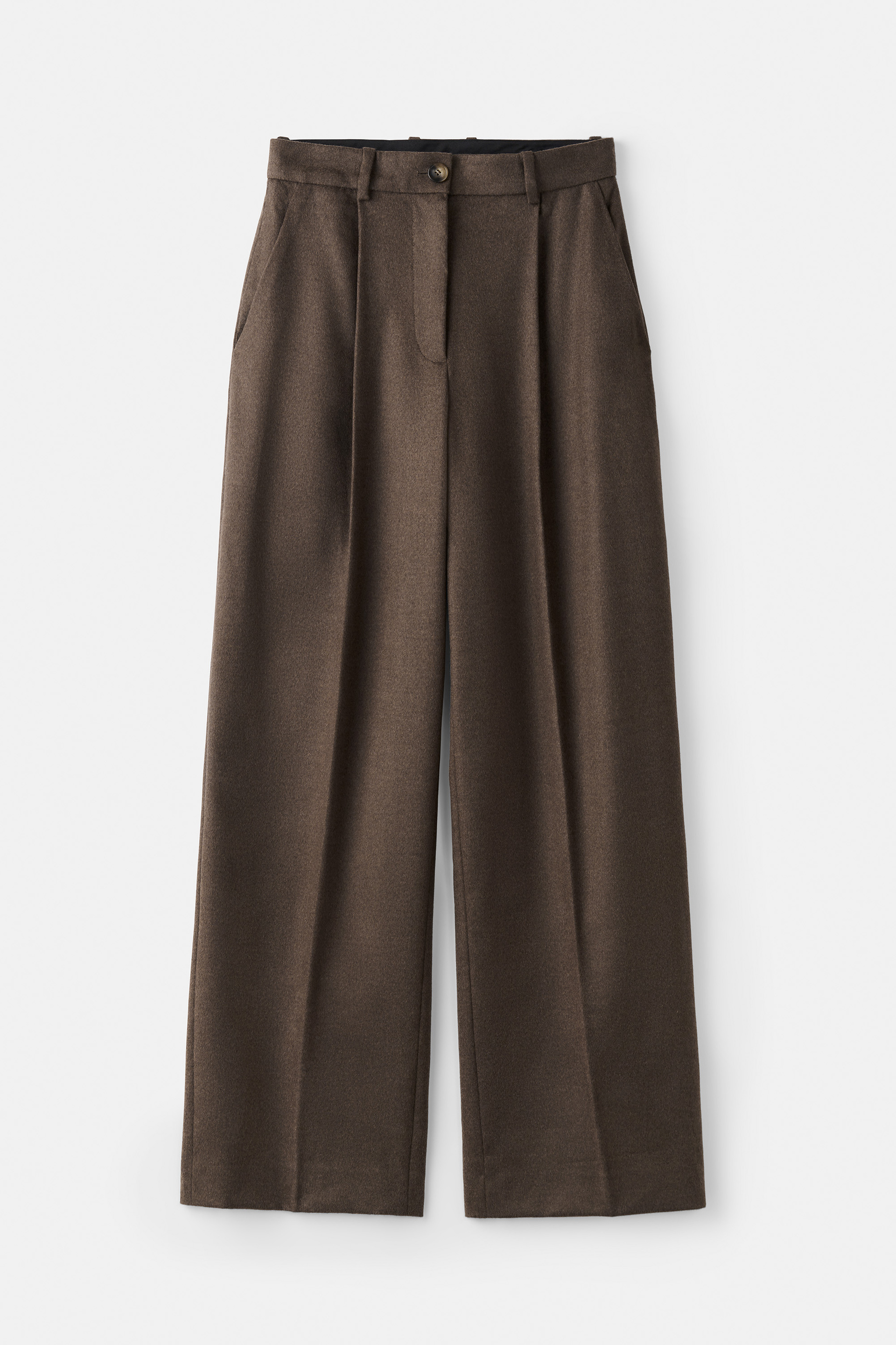 Wide pleat trousers Mocha 1