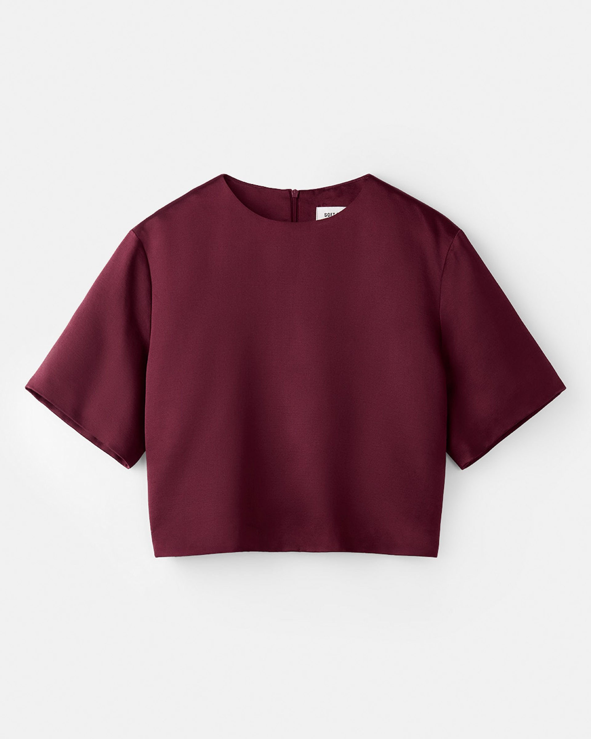 Short sleeved silk blouse Bordeaux 1