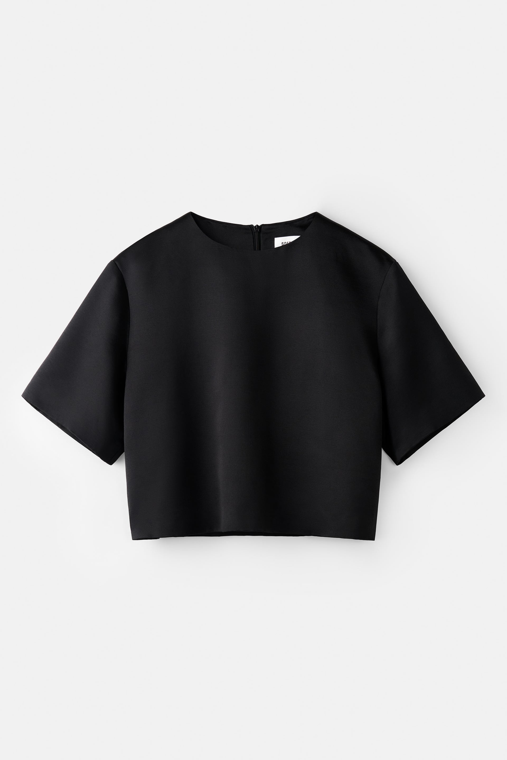 Short sleeved silk blouse Black 1
