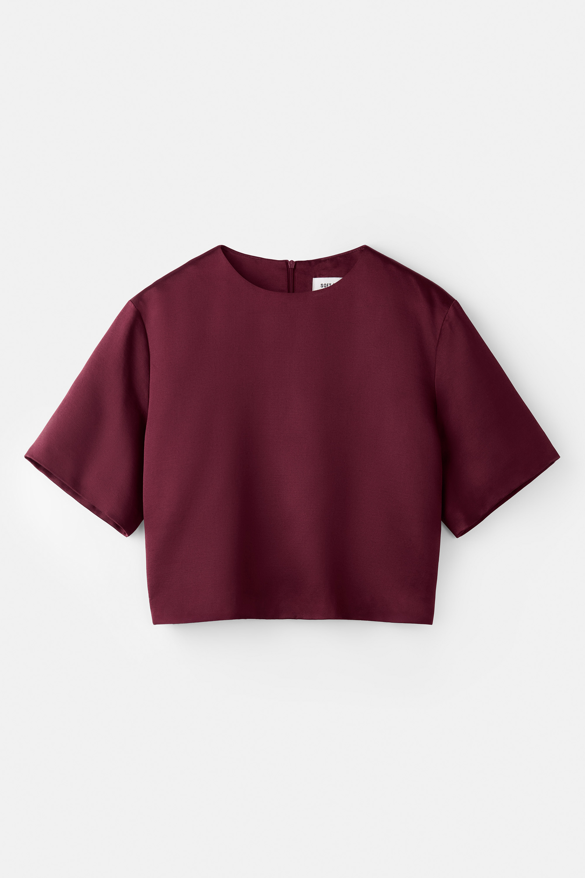 Short sleeved silk blouse Bordeaux 1