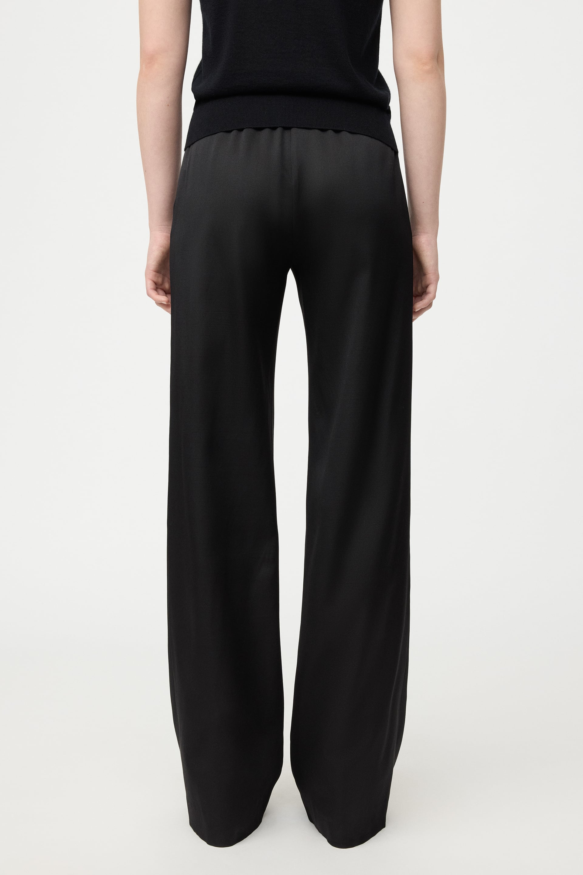 Straight silk trousers 3