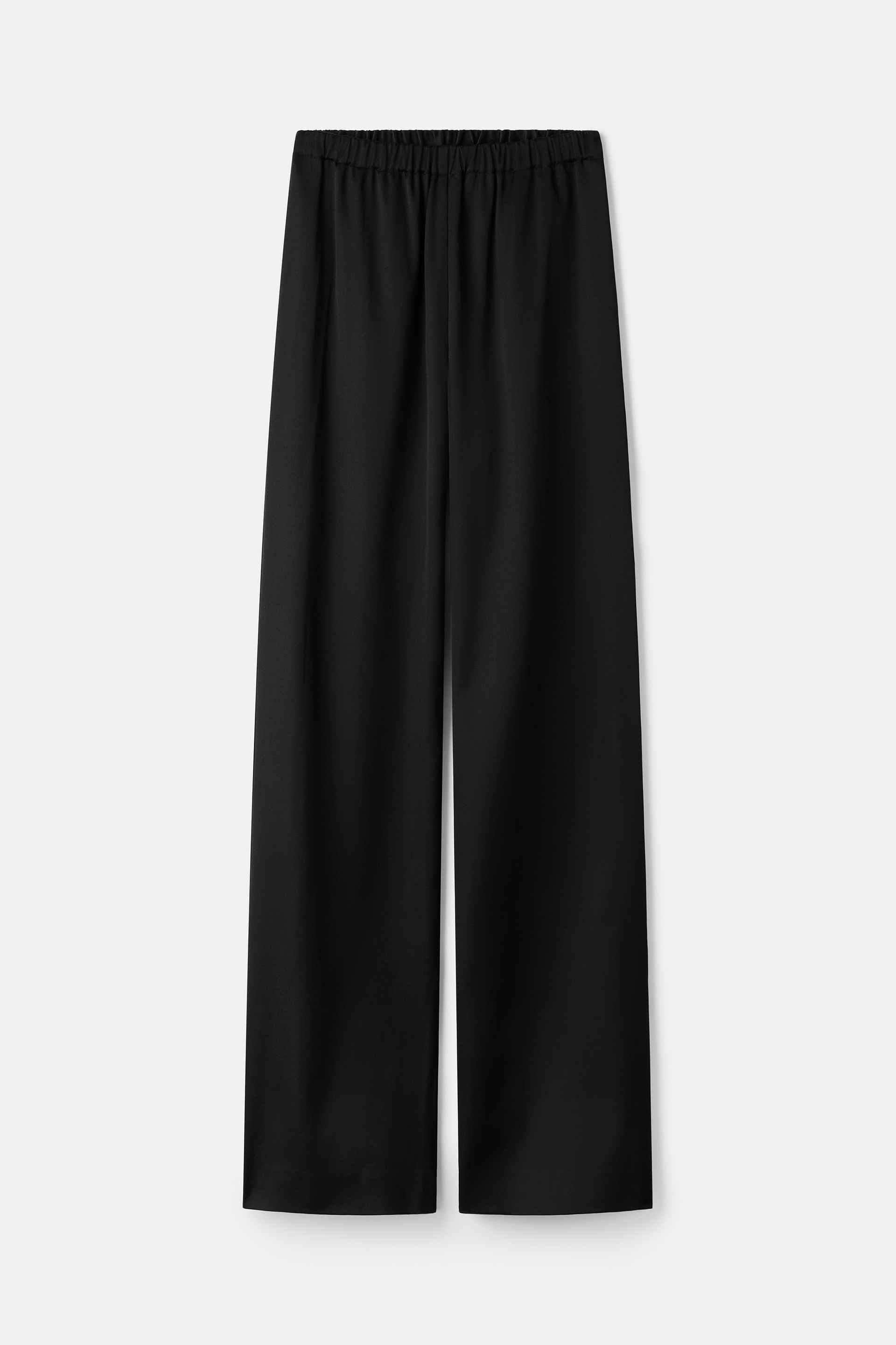 Straight silk trousers Black 1