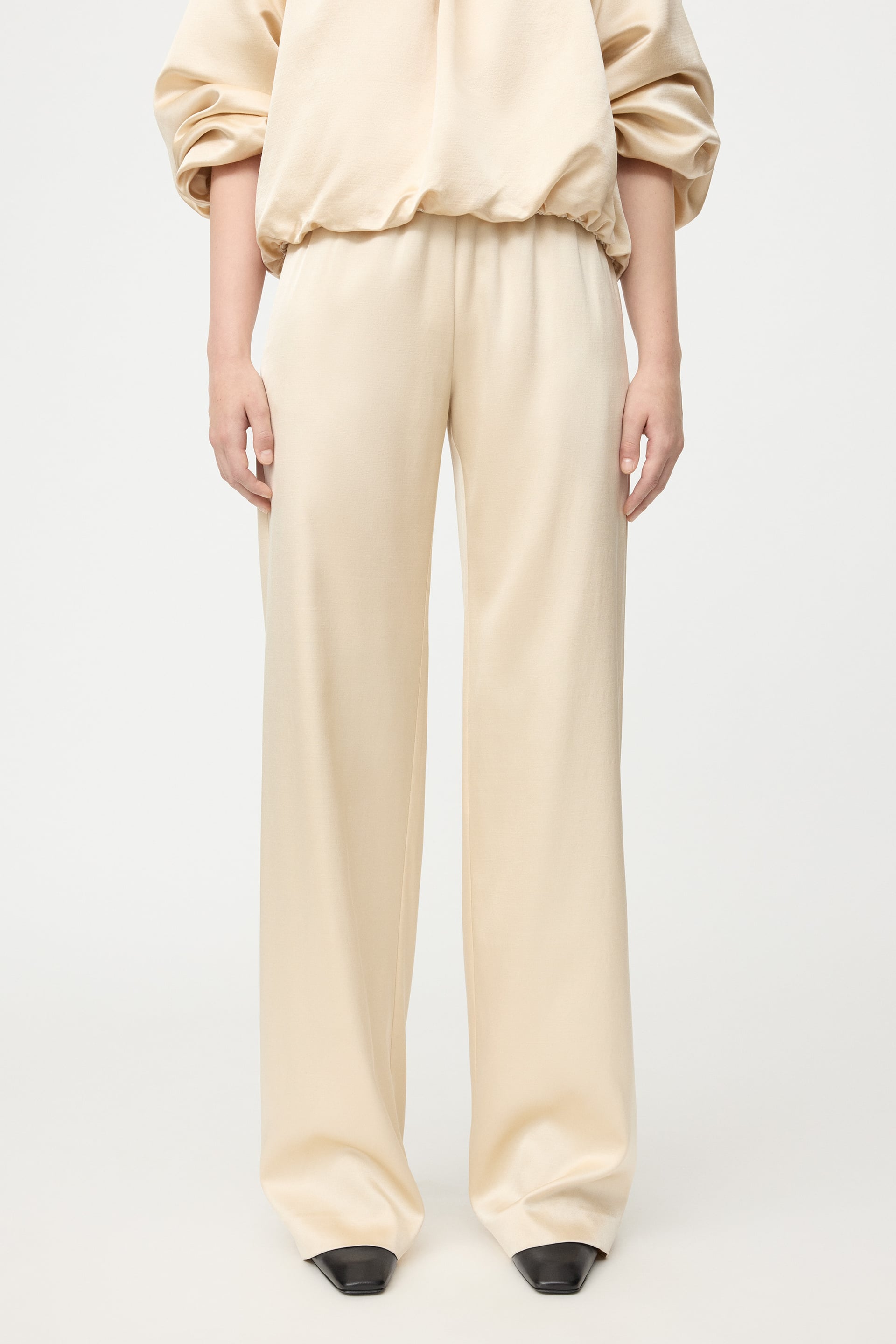 Straight silk trousers 4