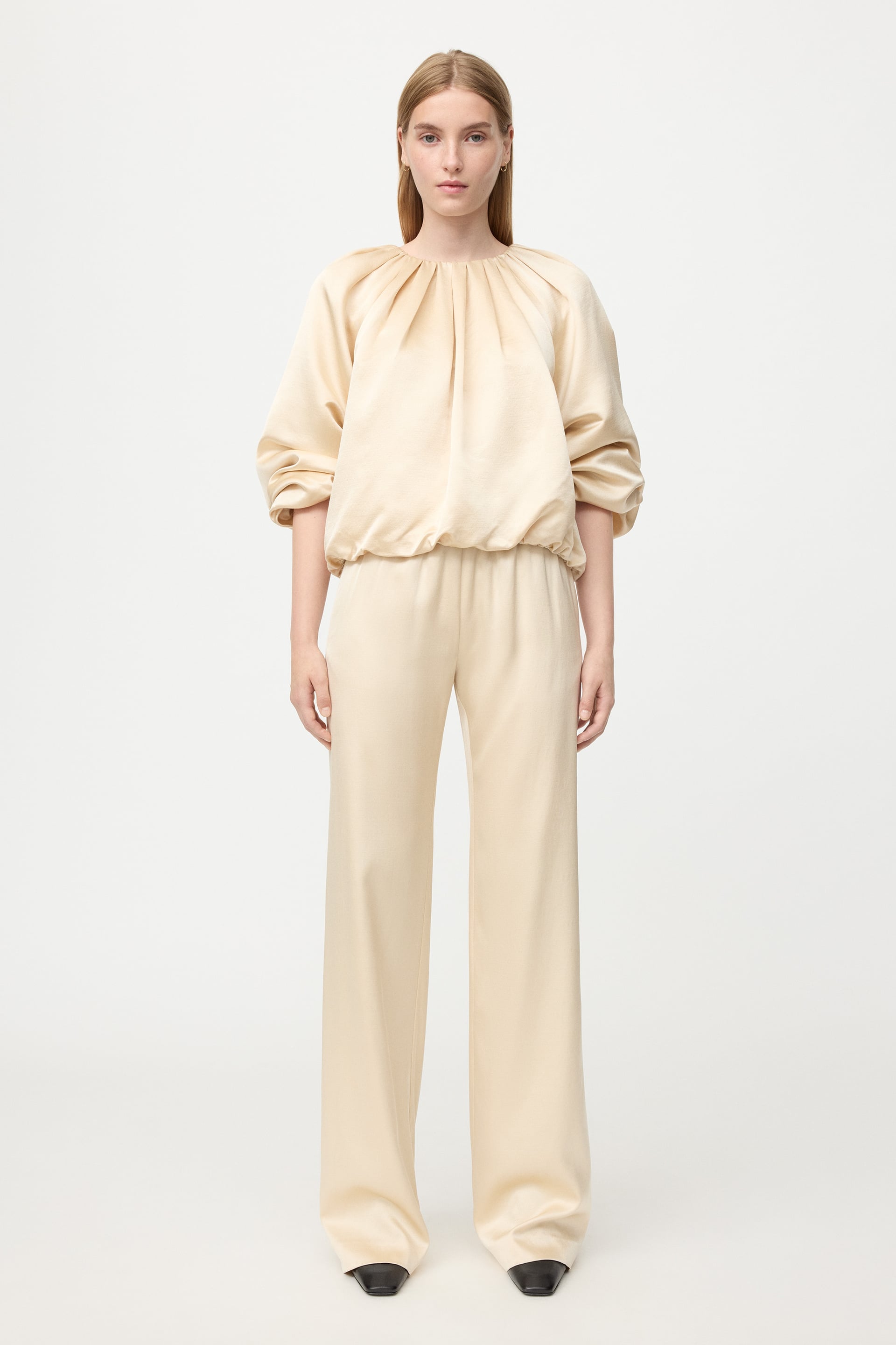 Straight silk trousers 0