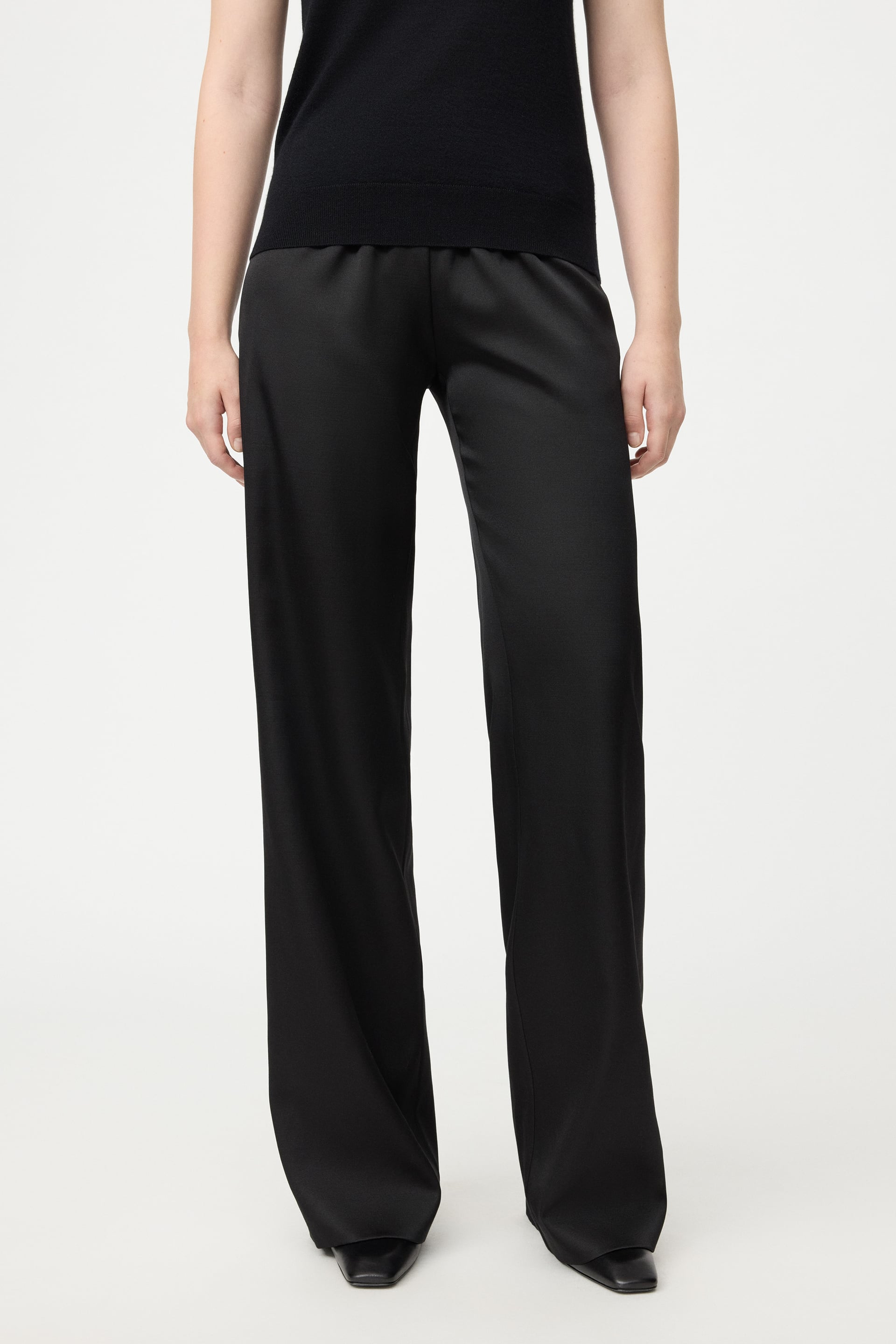 Straight silk trousers 4