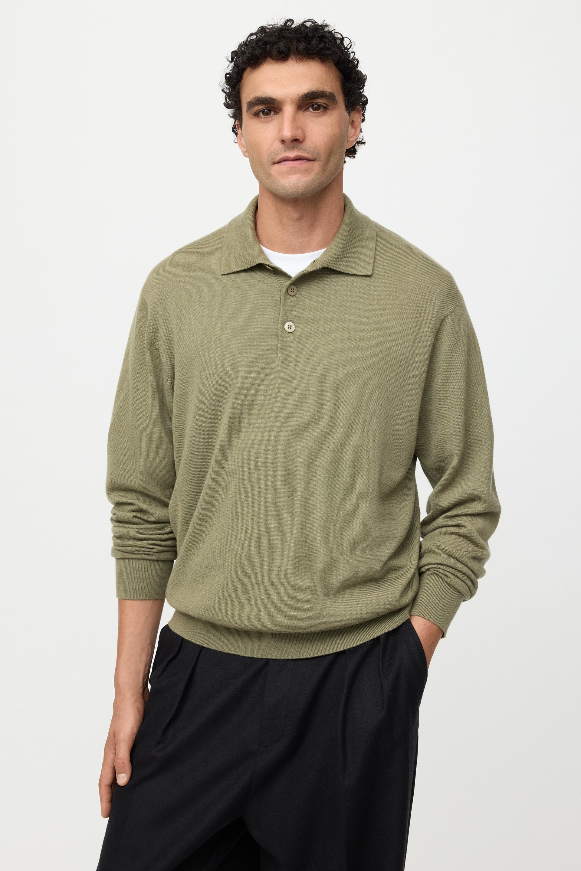 Men's fine knit poloshirt 0