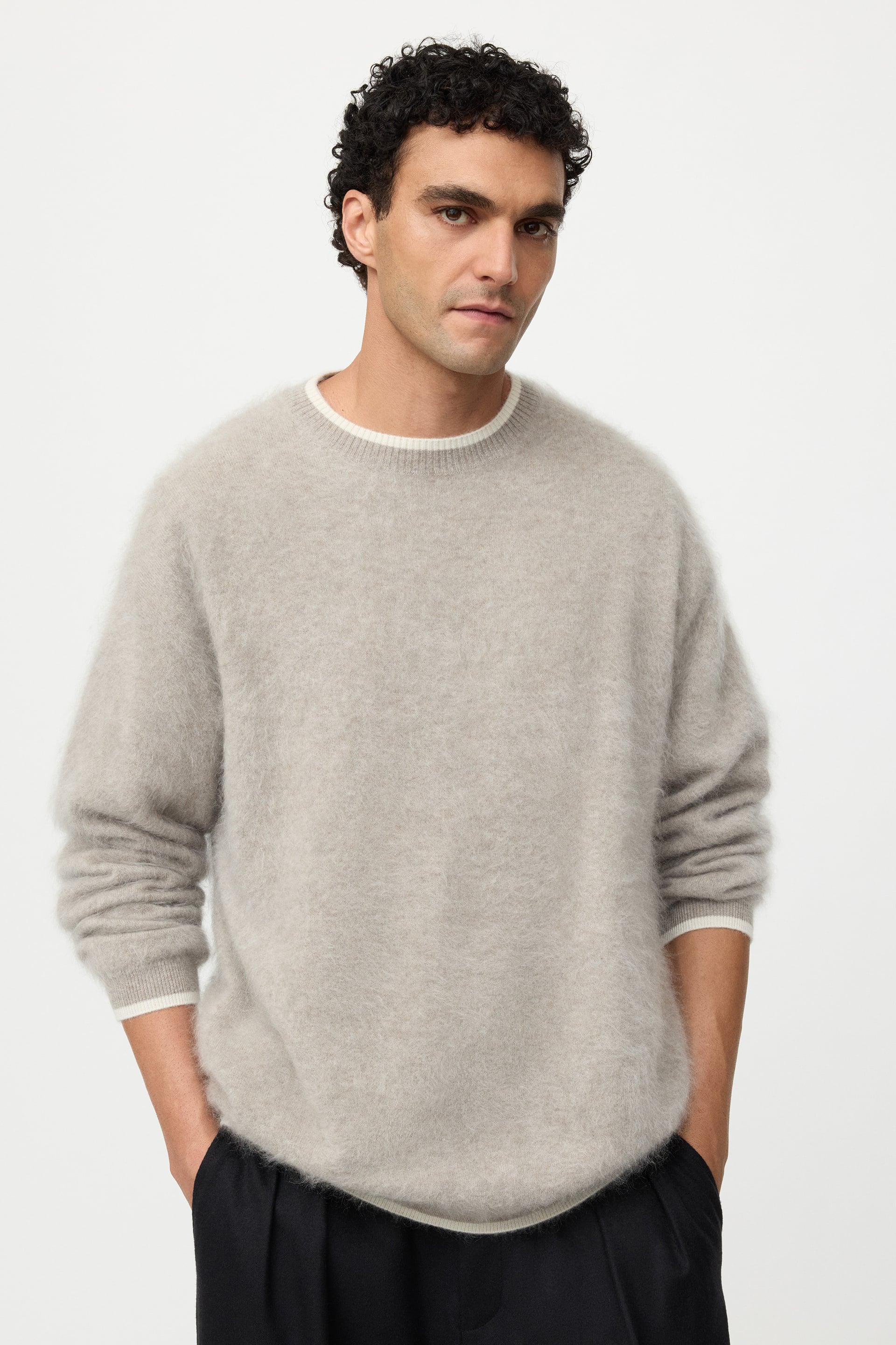 Men's color block brushed crewneck 0