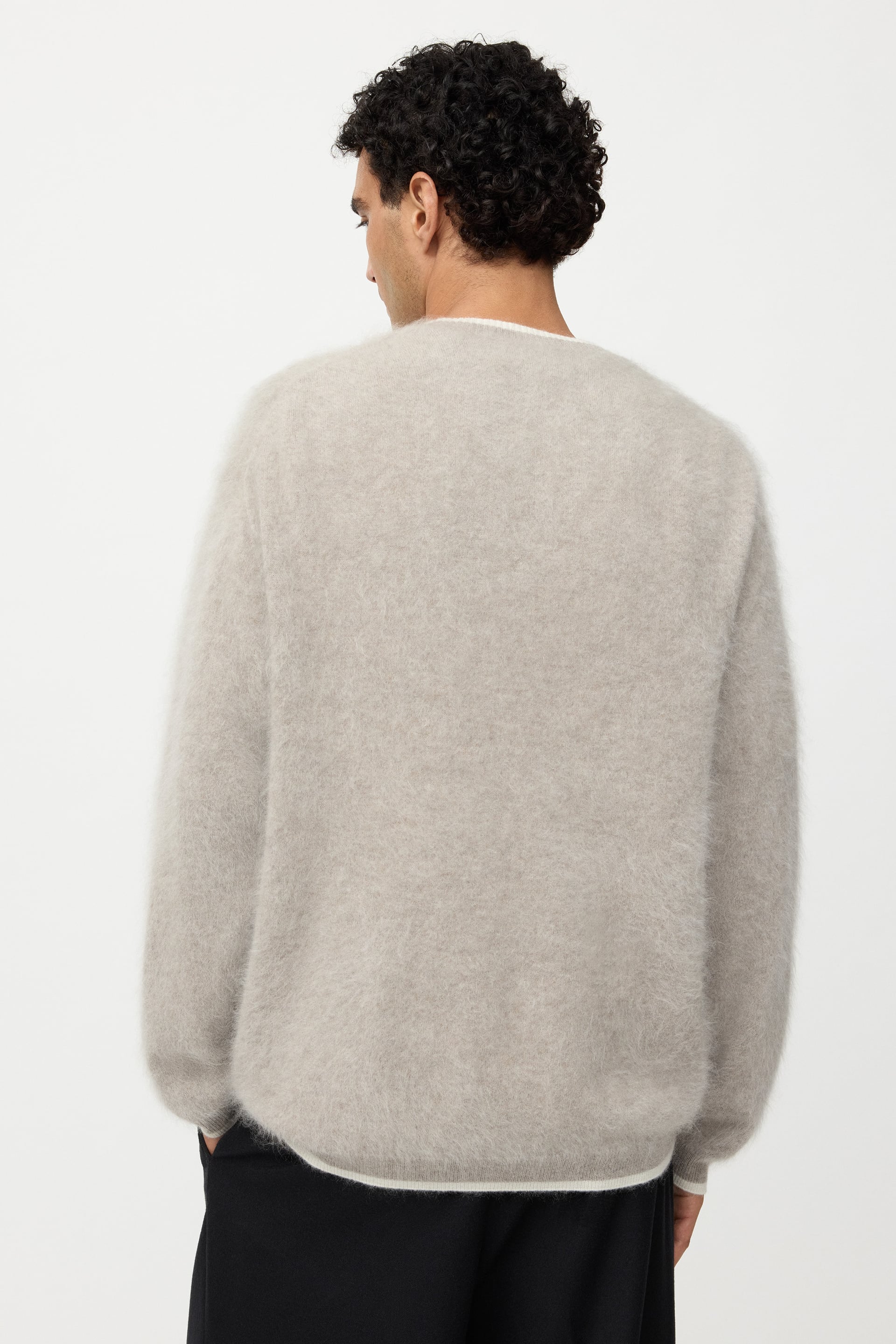 Men's color block brushed crewneck 3