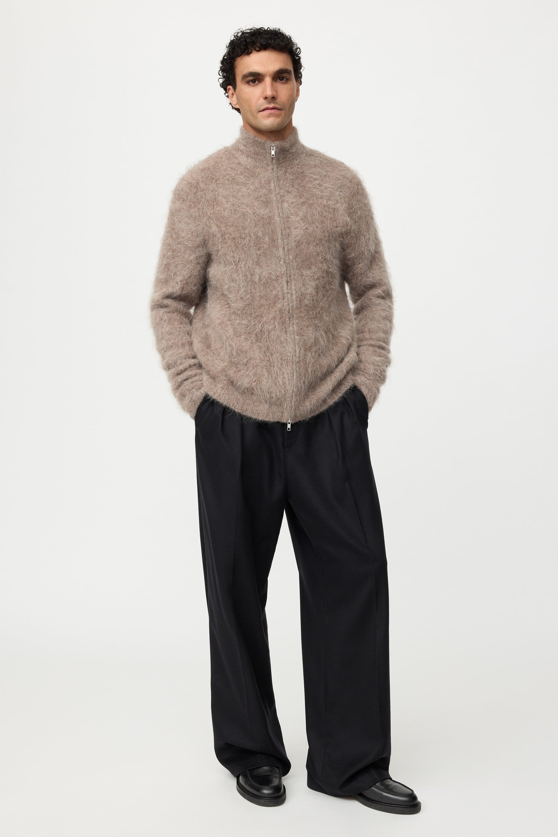 Men's alpaca zip cardigan 4