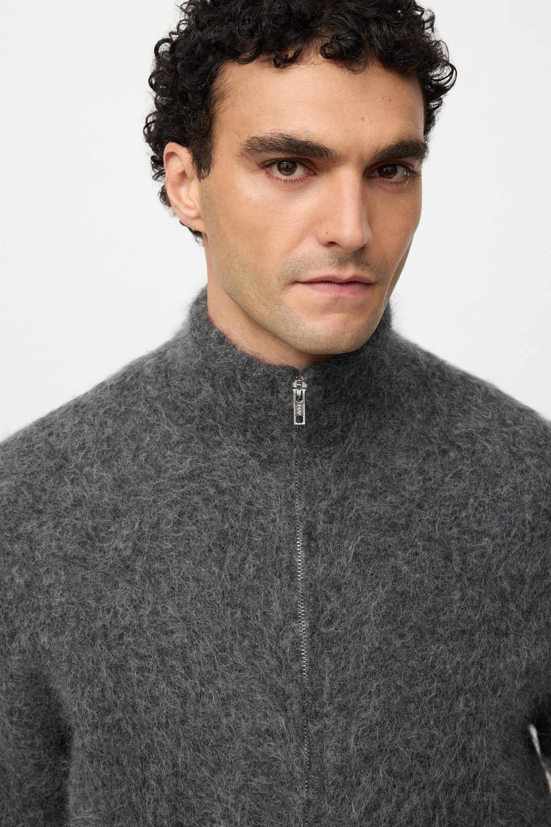 Men's alpaca zip cardigan 2