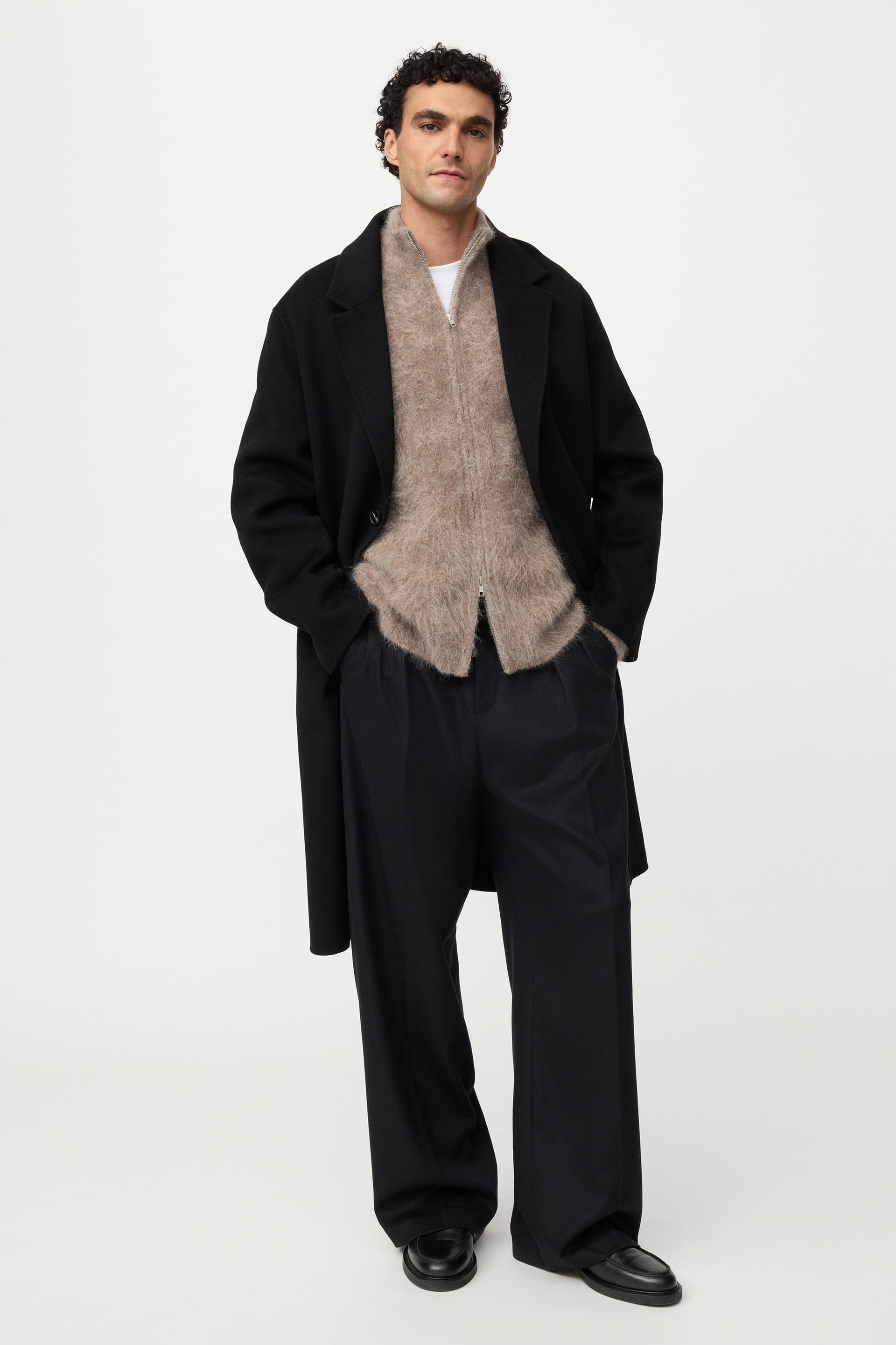 Men's alpaca zip cardigan 2