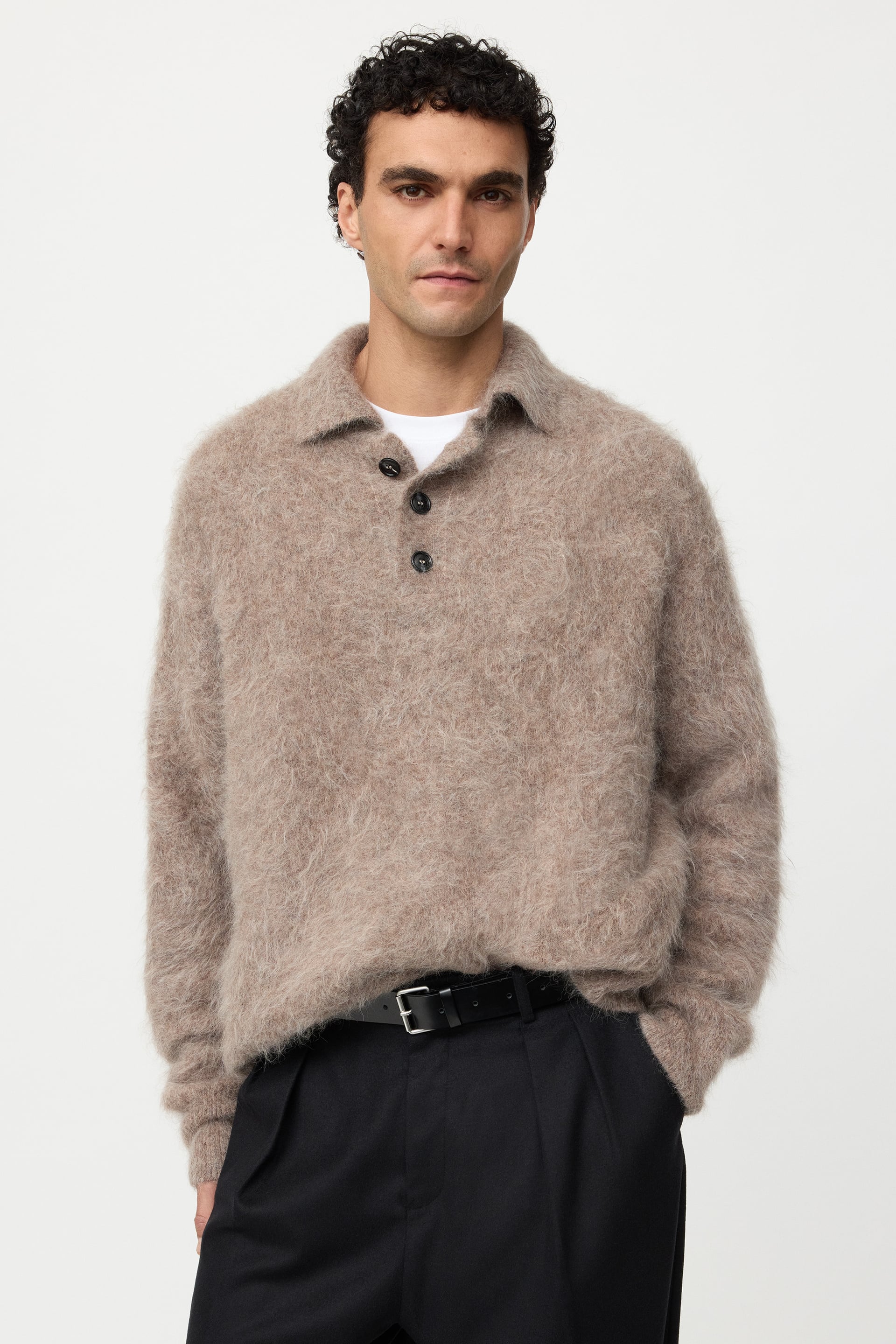 Men's alpaca polo shirt 0