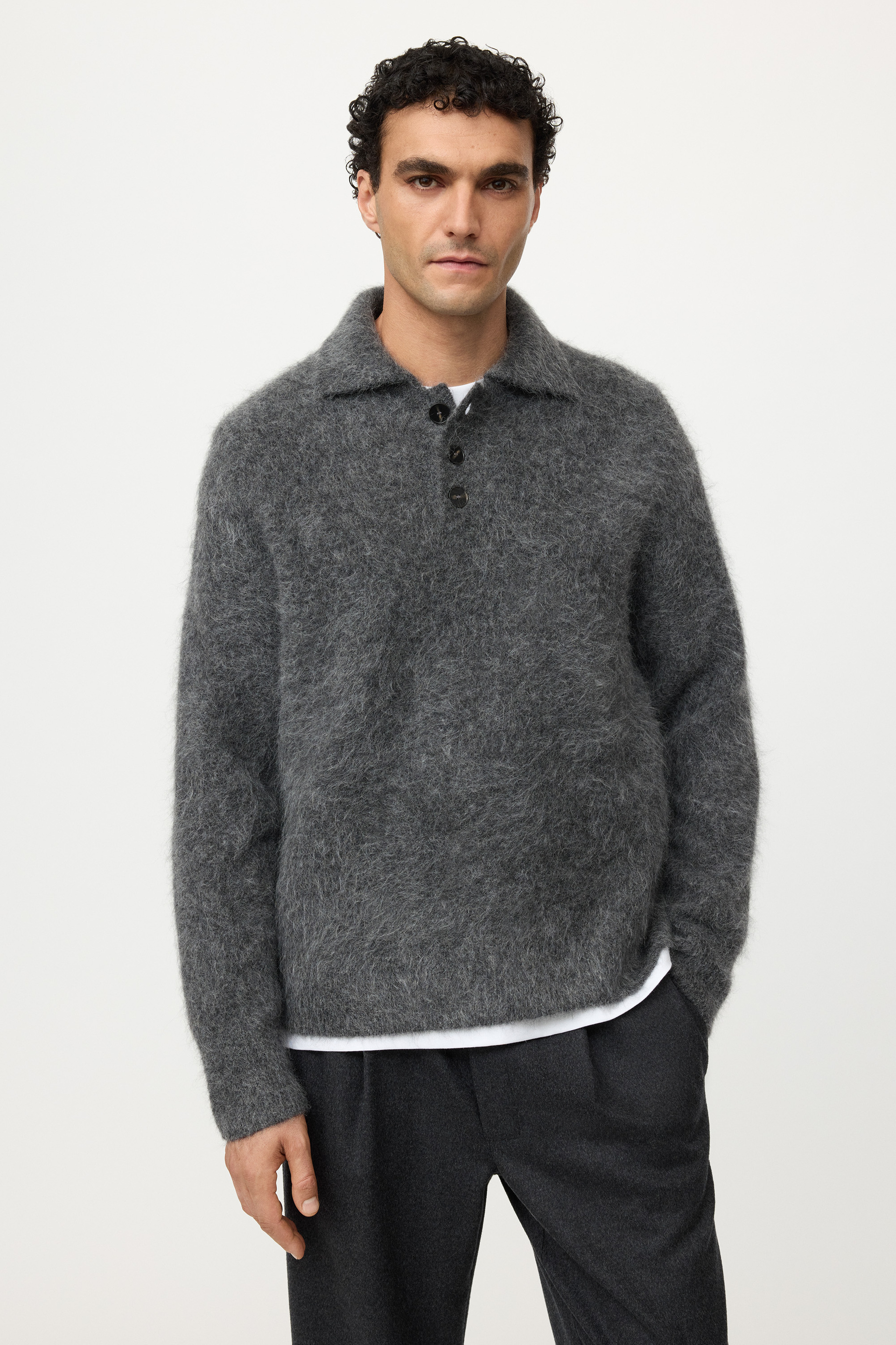 Men's alpaca polo shirt 0