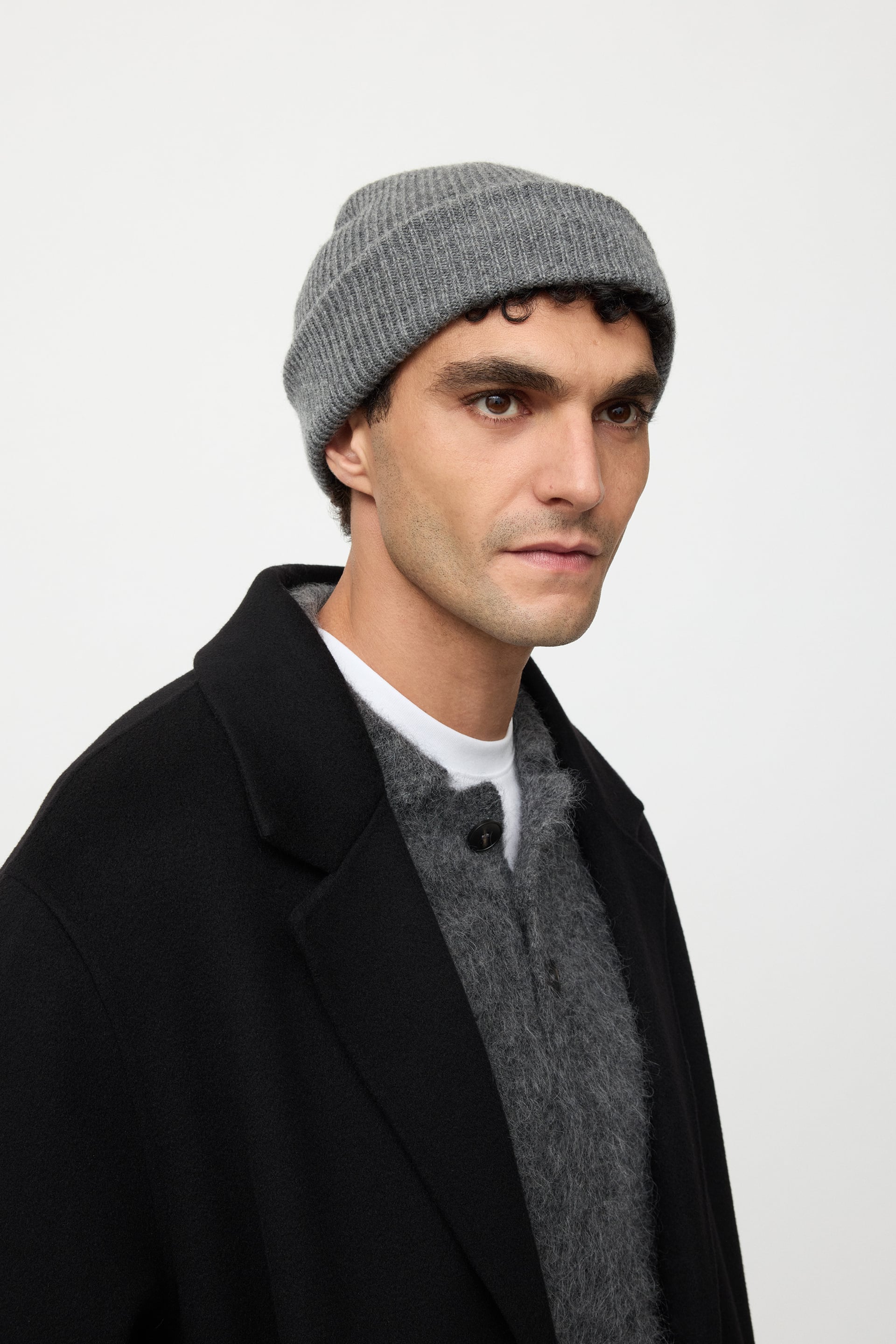 Men's ribbed beanie 0